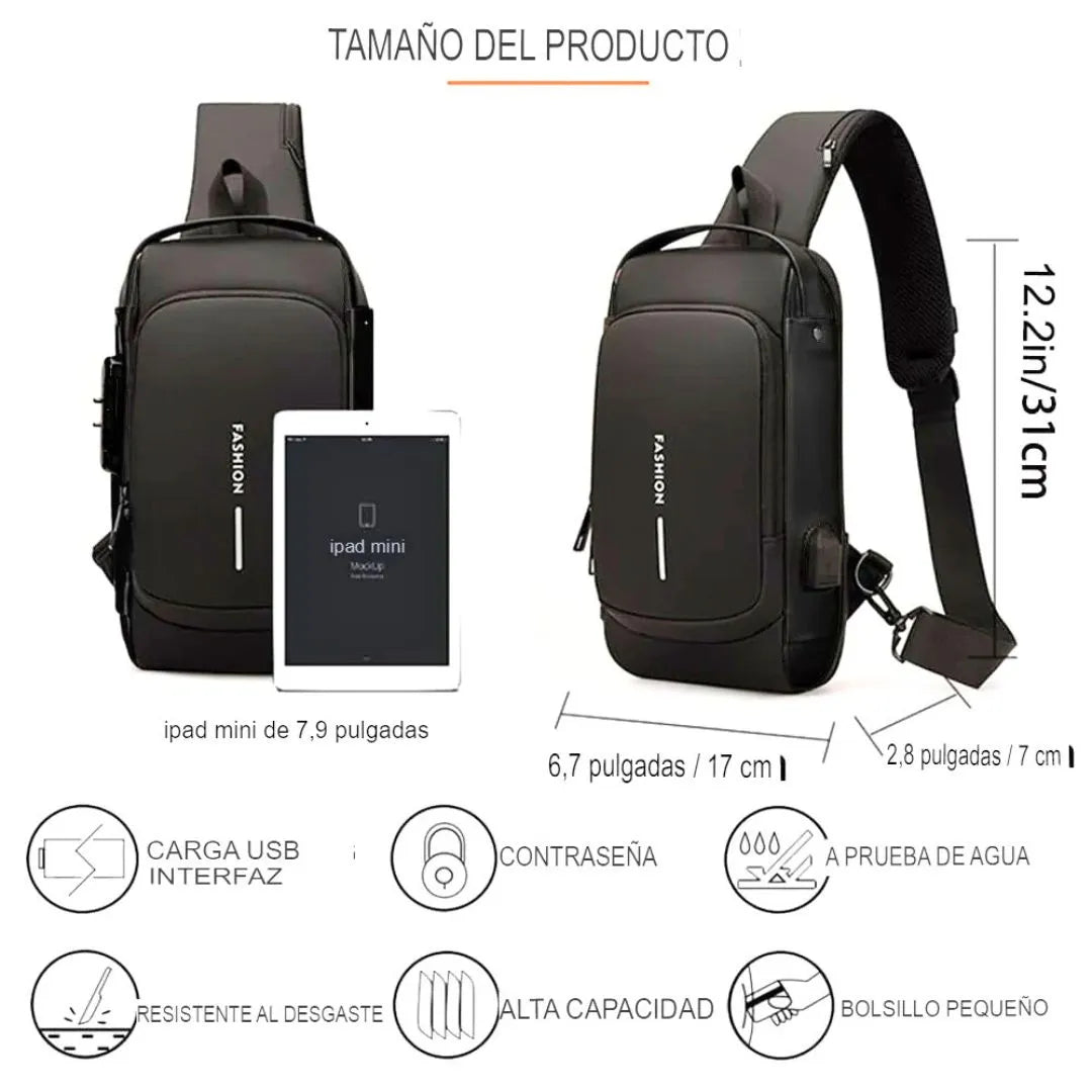 Bolso Antirrobo Deportivo con Carga USB