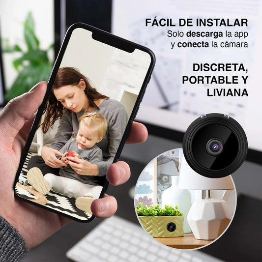 Mini cámara de seguridad WiFi con sensor de movimiento